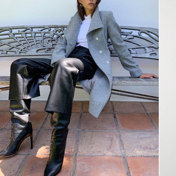 Babaton Leather Wide-Leg Cropped Pants - Picture 4 of 4